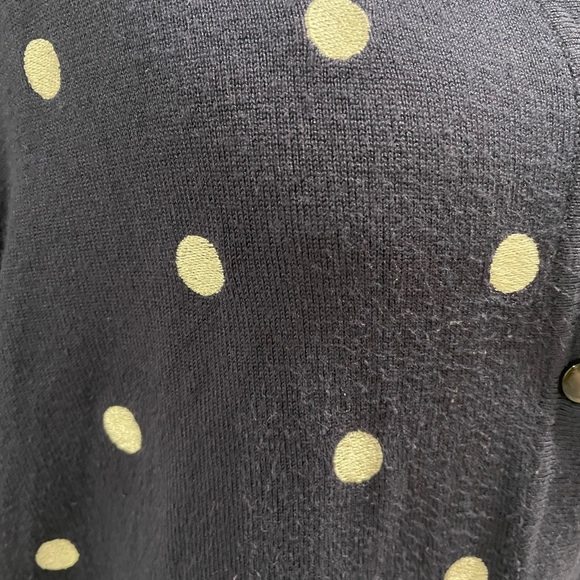 Croft Barrow Cardigan women’s sweater polka dot navy blue large - Picture 2 of 5